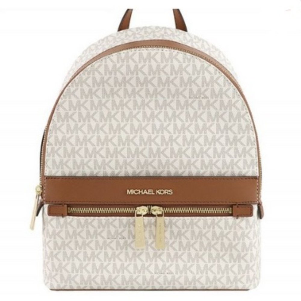 MICHAEL KORS Kenly Medium Backpack Signature Vanilla Bag - Picture 1 of 16